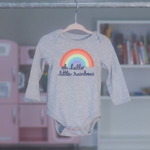 Oh hello little rainbow onesie